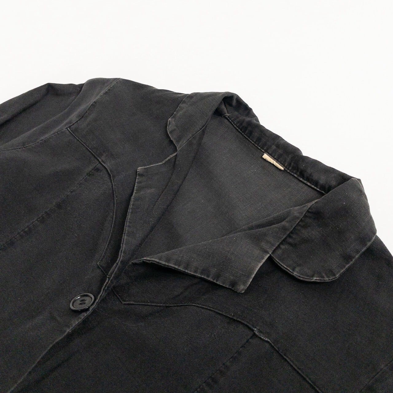 1940-50s "French Vintage" Light Black Moleskin Atelier Work Coat for Ladies