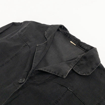 1940-50s "French Vintage" Light Black Moleskin Atelier Work Coat for Ladies