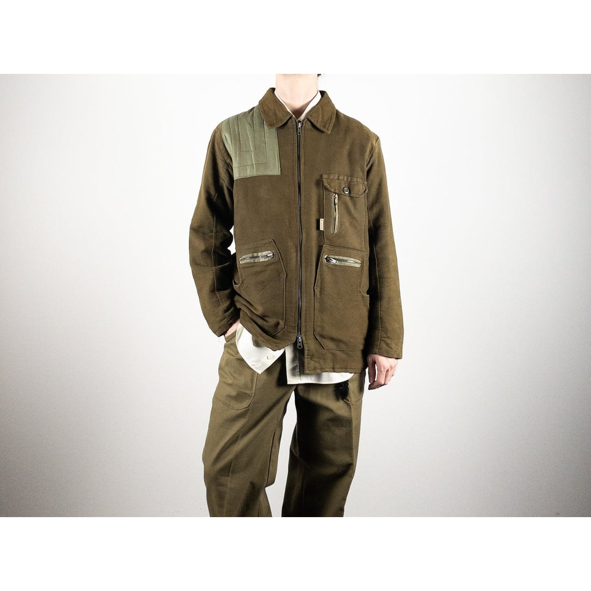 1970-80s "Italian Vintage" Khaki Cotton Hunting Jacket