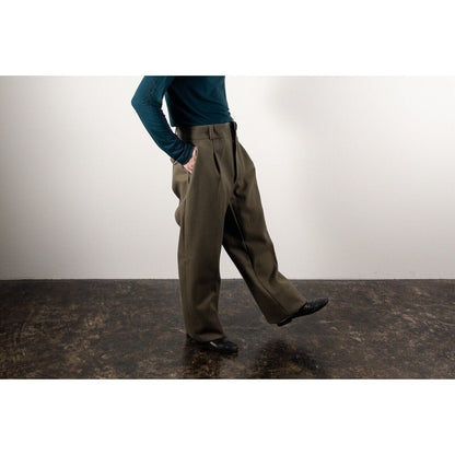 Old "Italian Army" Olive Wool 1 Tack Trousers, Dead Stock