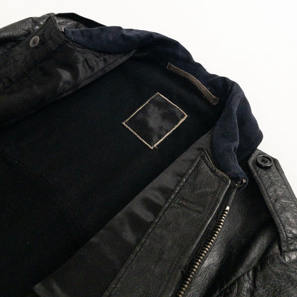 1940-50s "Swedish Millitary" Black Goatskin Leather Jacket
