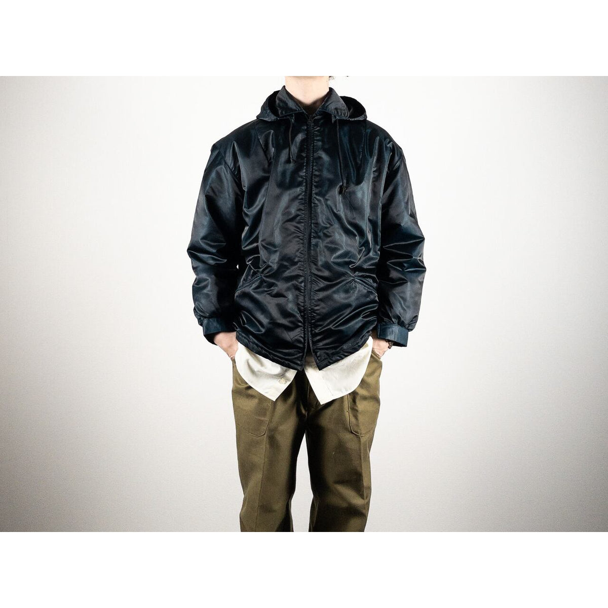 1960s "SKIDRESS" French Navy Nylon Zipper Ski Jacket