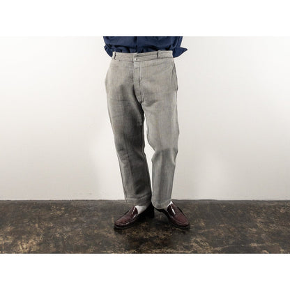 1950-60s "Le Mont St Michel" French Gray Cotton Pique Work Trousers