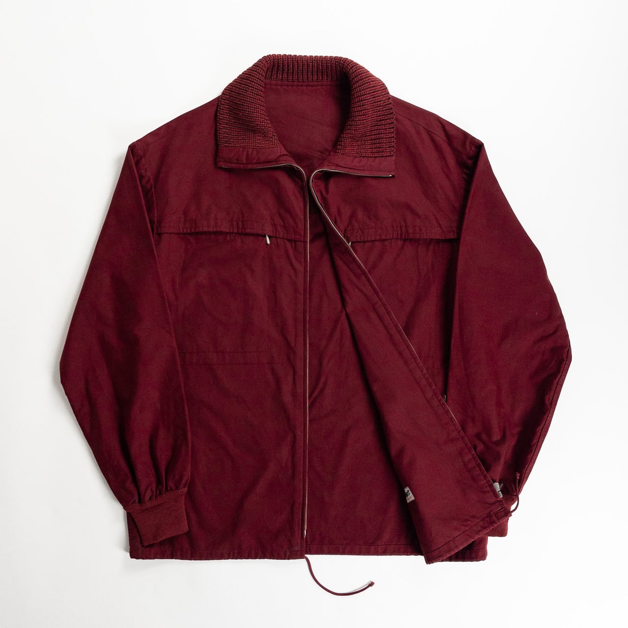 1960-70s "German Vintage" Wine Red Full Zipper Sport Jacket