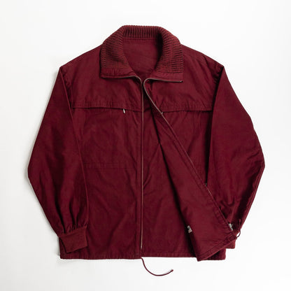 1960-70s "German Vintage" Wine Red Full Zipper Sport Jacket