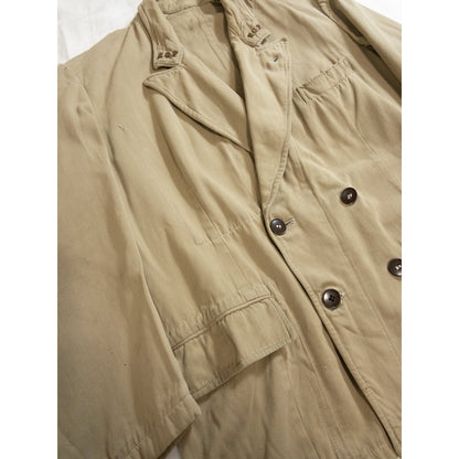 1940s-50s "French Vintage" "EGF" Beige Cotton Double Breasted Work Jacket