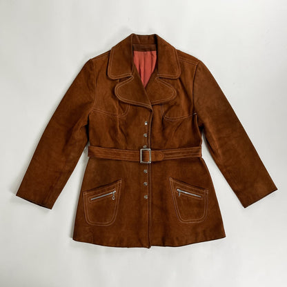 1980s-90s "Canadian Vintage" Brown Suede Leather Jacket for Ladies