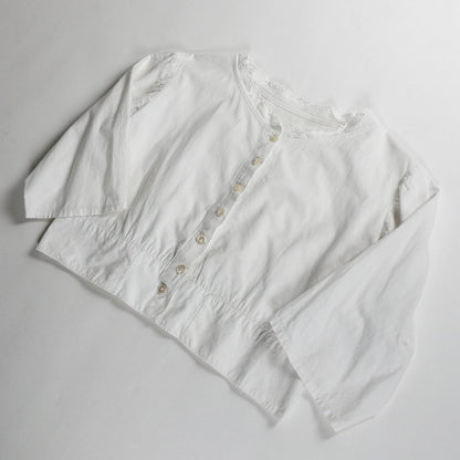 Early 1900s French Antique White Cotton Shirt