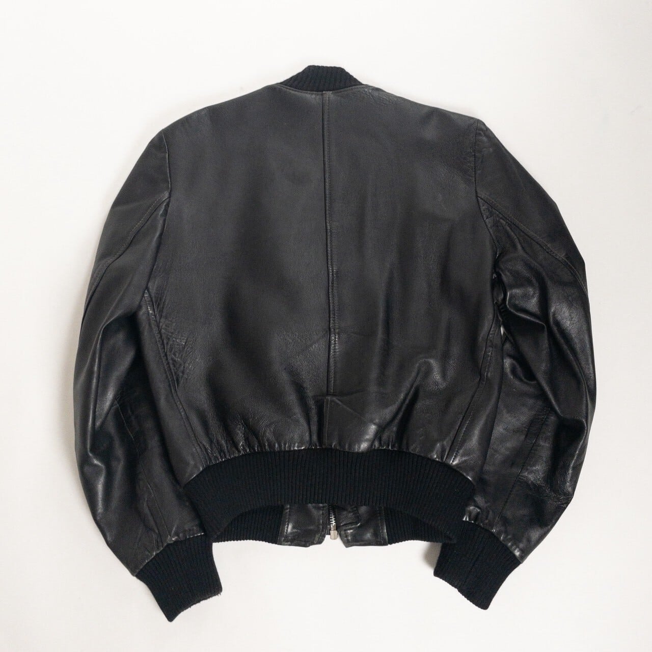 1970s-80s "French Vintage" Light Black Leather Jacket