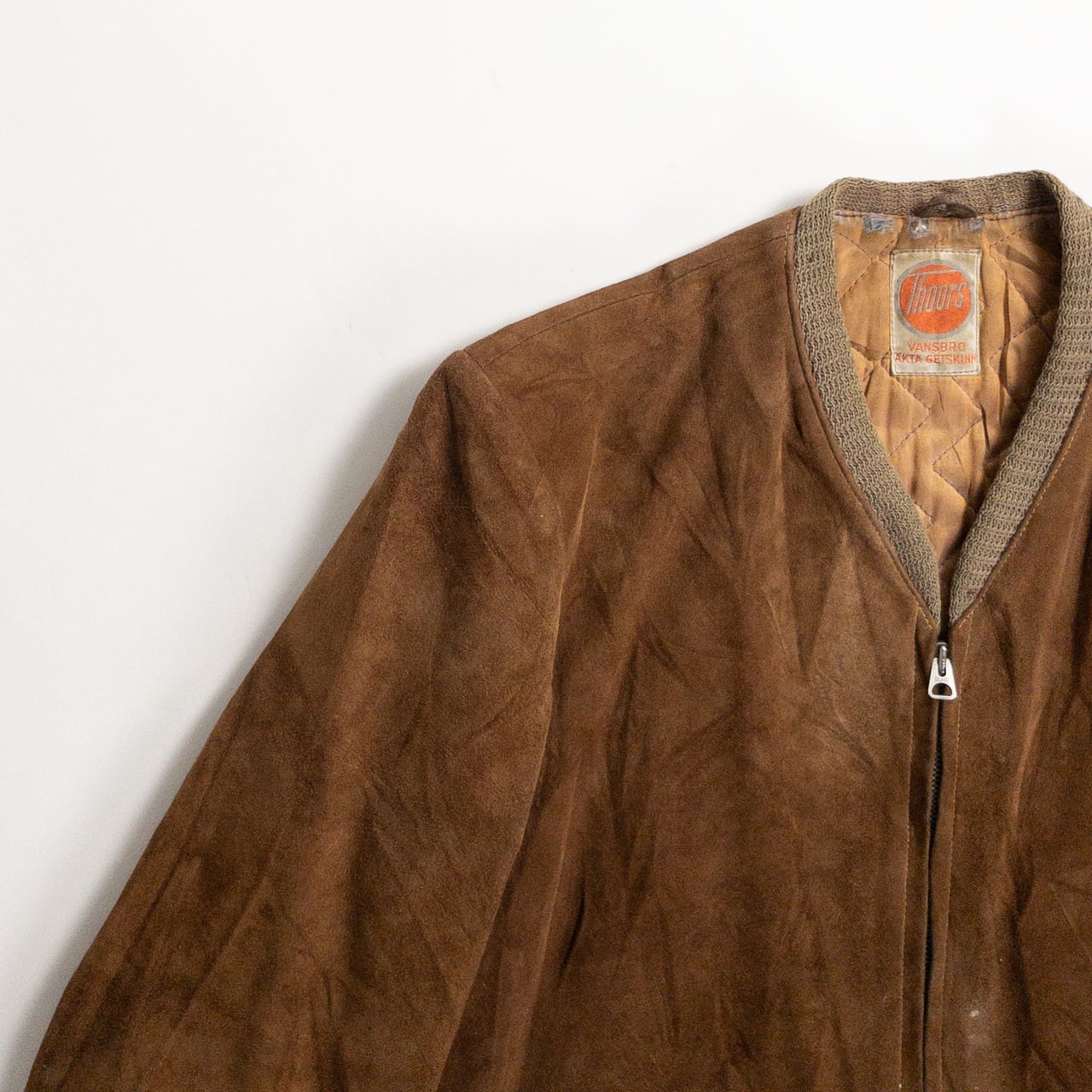 1950s "Swedish Vintage" Brown Goatskin Suede Sport Jacket