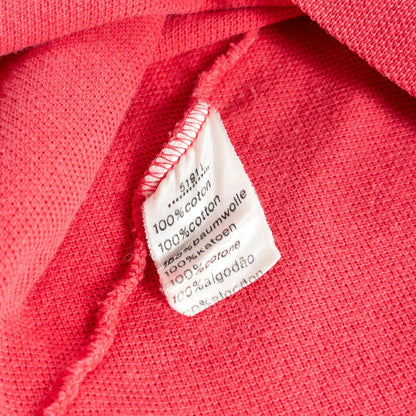 1980s "French LACOSTE" Red Cotton S/S Polo Shirt, Size 7