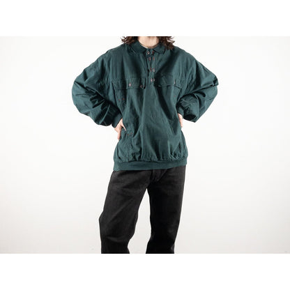 1990s "LUZ" Dark Green Cotton Anorak Pullover Jacket