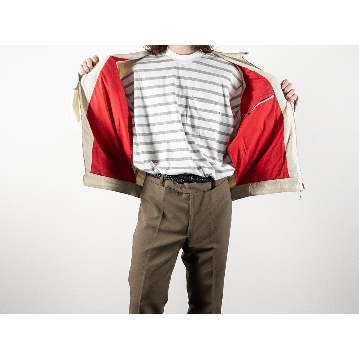 1990s "Made in Italy" Off White Cotton Sport Jacket