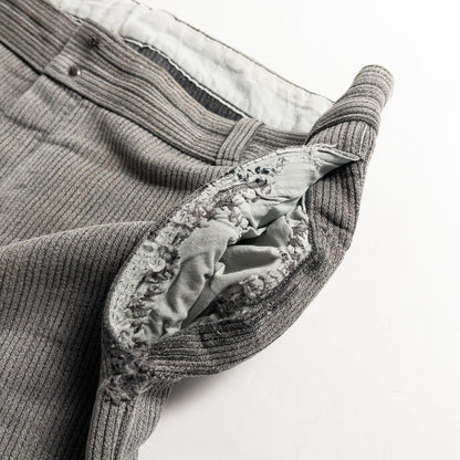 1950-60s "Le Mont St Michel" French Gray Cotton Pique Work Trousers