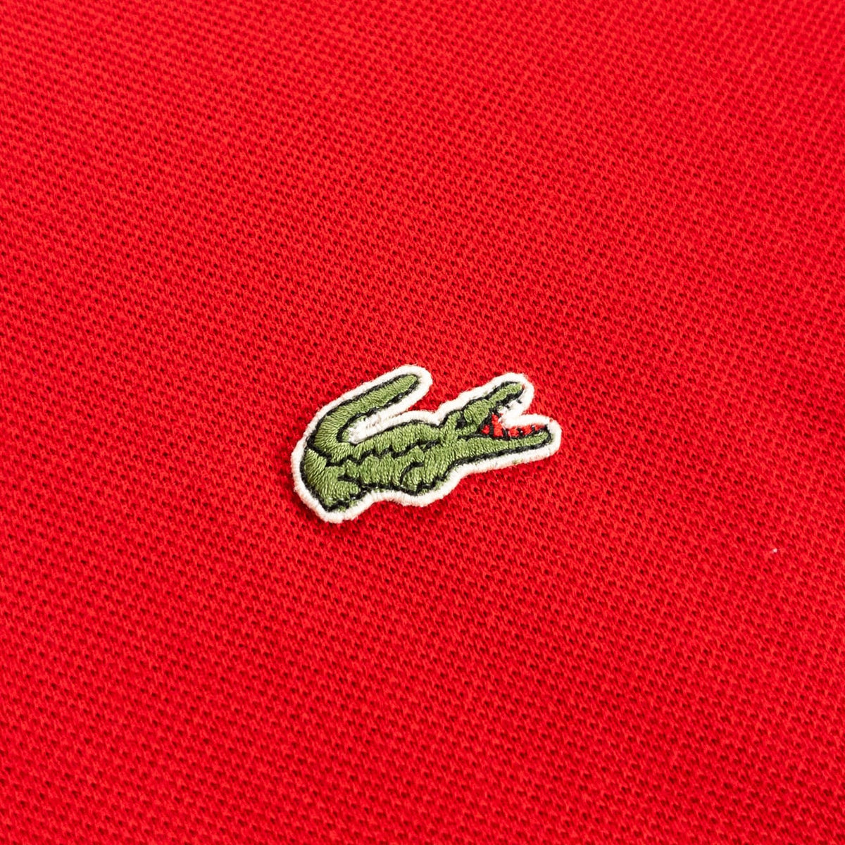1980s "French LACOSTE" Red Cotton S/S Polo Shirt, Size 3