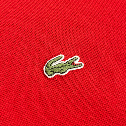 1980s "French LACOSTE" Red Cotton S/S Polo Shirt, Size 3