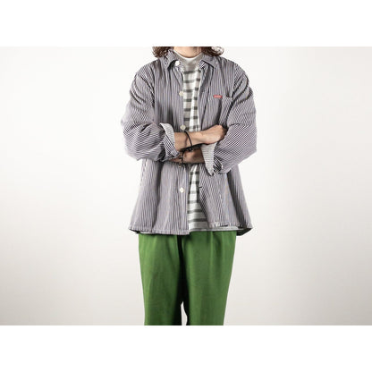 1970s German Vintage Cotton Stripe Work Jacket
