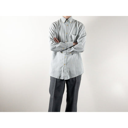 1970-80s "Fasonnable" Green × Blue Check Button Down L/S Shirt
