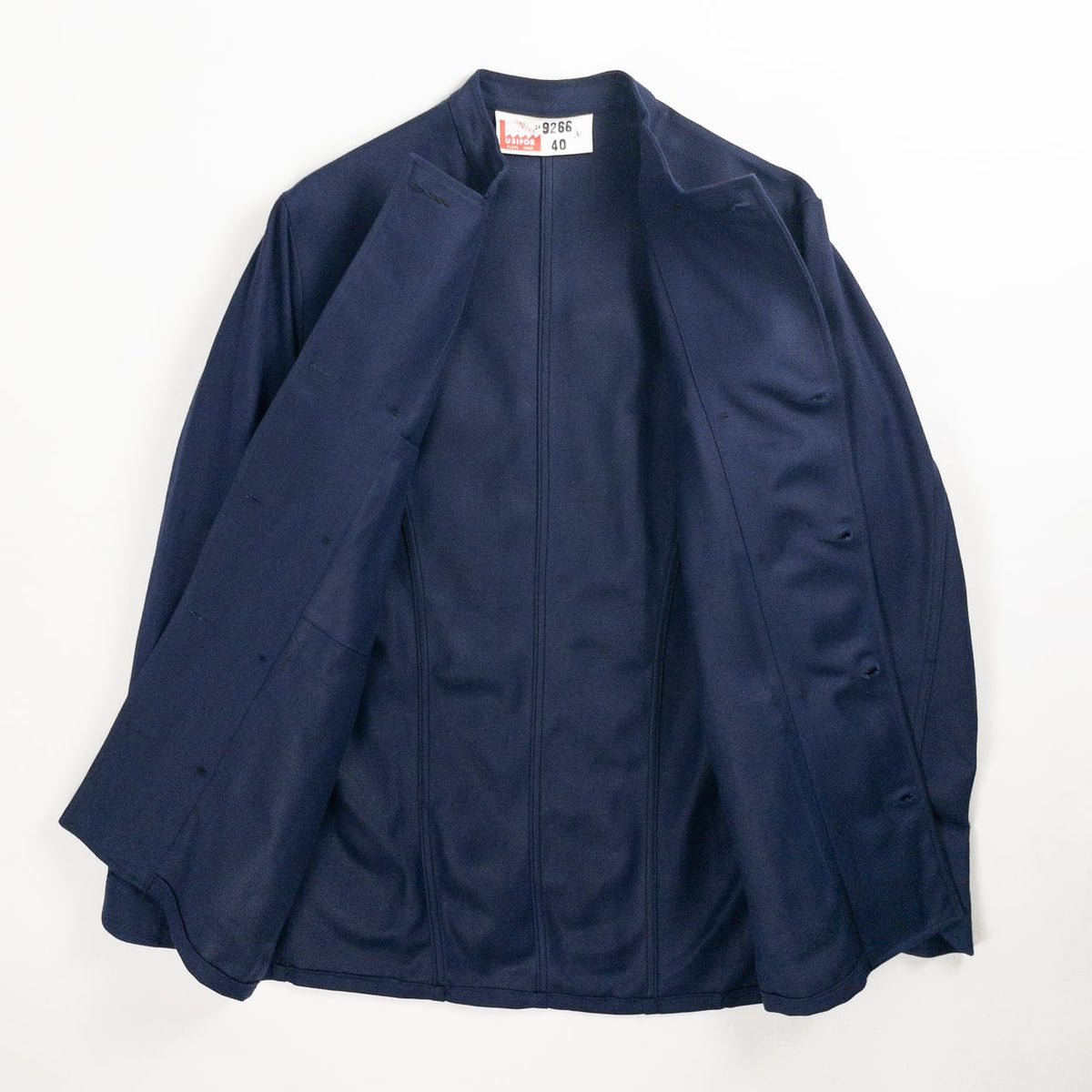 1960s "French Vintage" Blue Cotton Twill Mechanic Double Breasted Work Jacket, Dead Stock