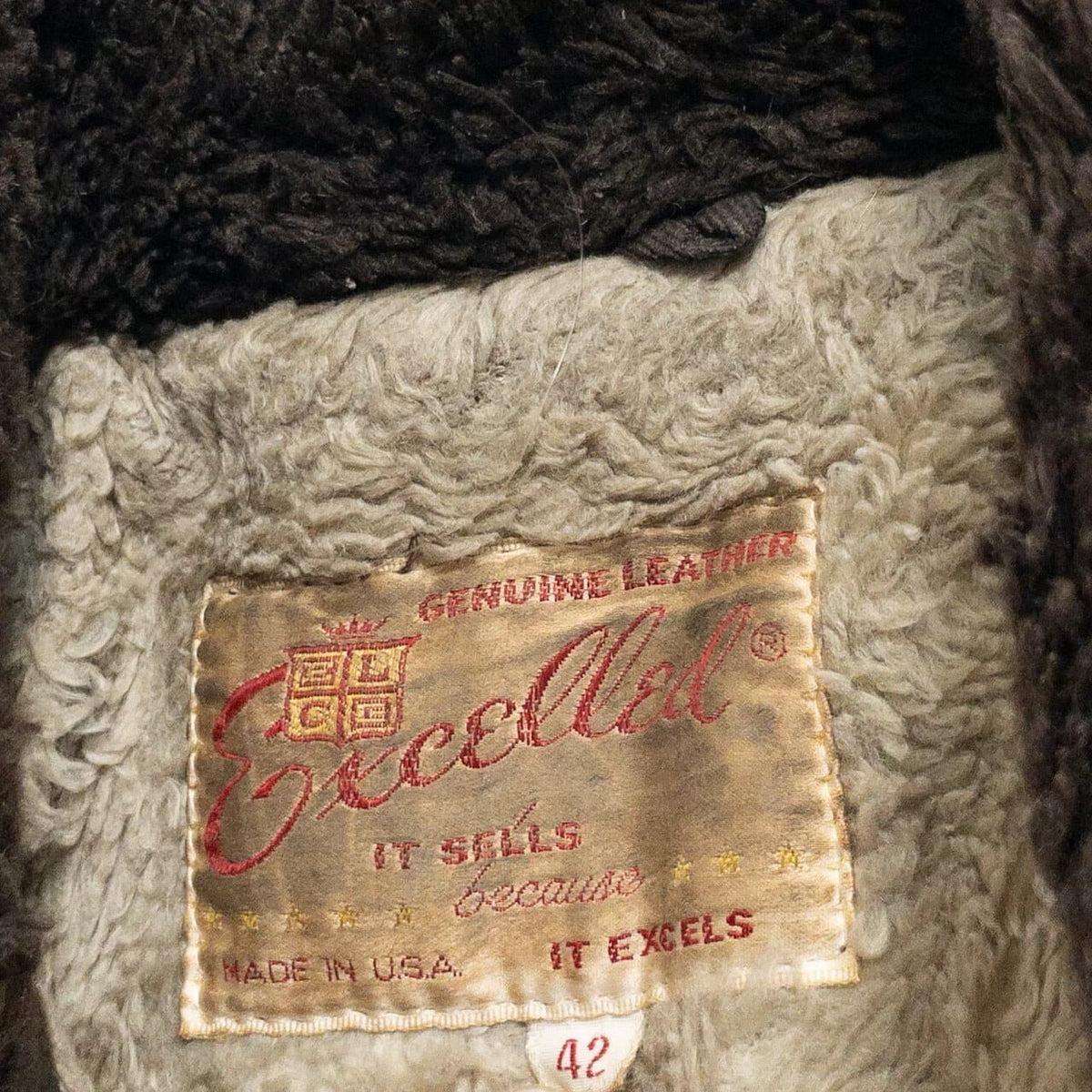 1970-80s "Made in USA" Brown Leather Boa Jacket