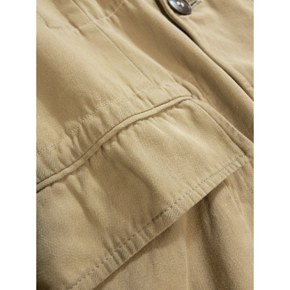 1940s-50s "French Vintage" "EGF" Beige Cotton Double Breasted Work Jacket