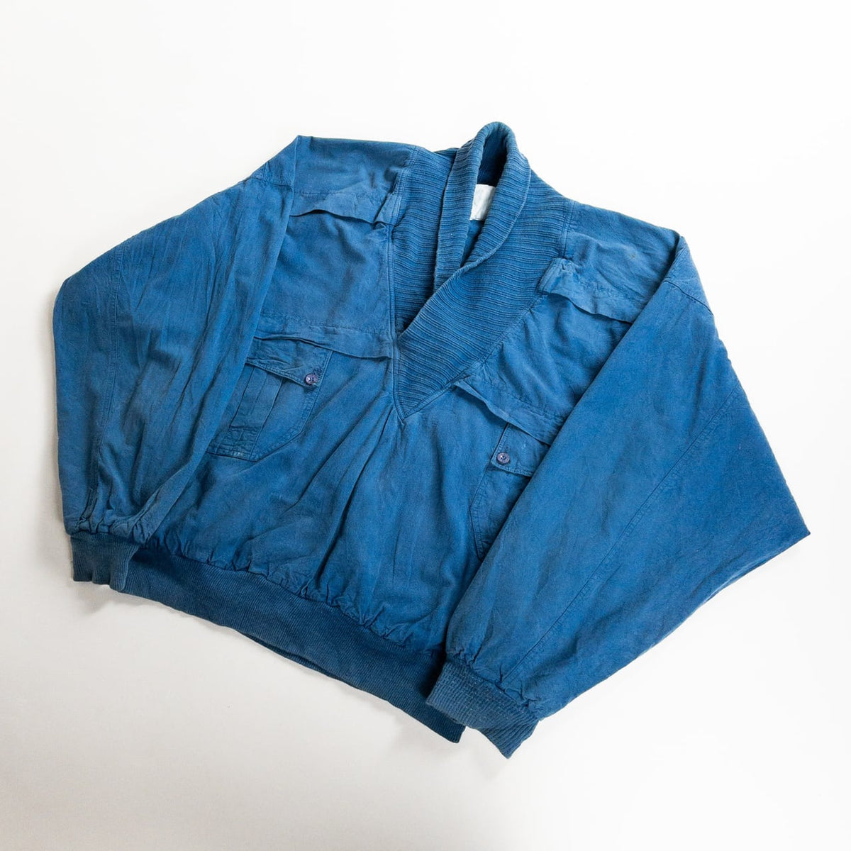 1980s "Euro Vintage" Blue Cotton Pullover Jacket