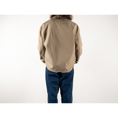 1960s "French Vintage" Beige Cotton Full Zip Work Jacket