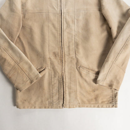 1950s "DOLMEN" French Brown Moleskin Cyclist Work Jacket