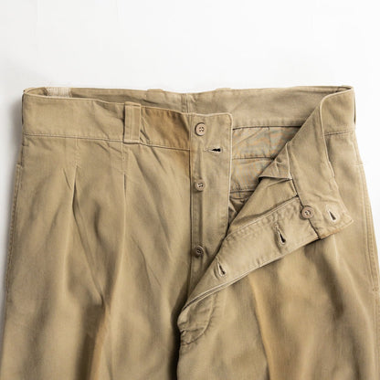 1950s "French Army" M52 Khaki Cotton Twill Chino Trousers