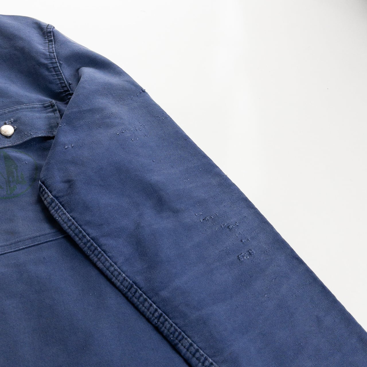 1960-70s "French Vintage" Faded Blue Moleskin Work Jacket