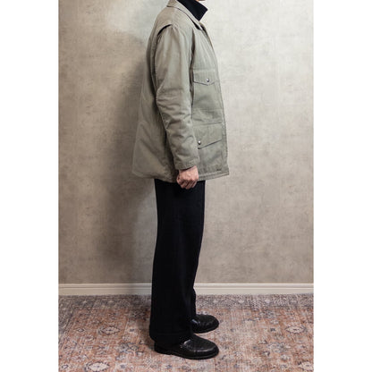 1970s "French Vintage" Khaki Cotton 4Pockets Full Zip Hunting Jacket