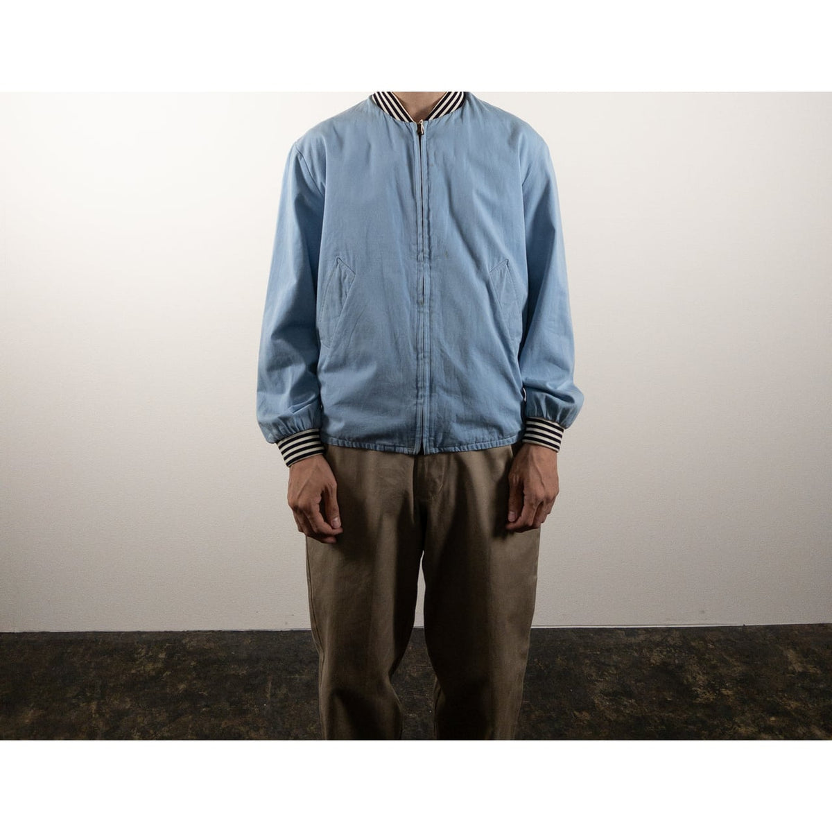 1980s "Italian Vintage" Light Blue MA-1 Jacket