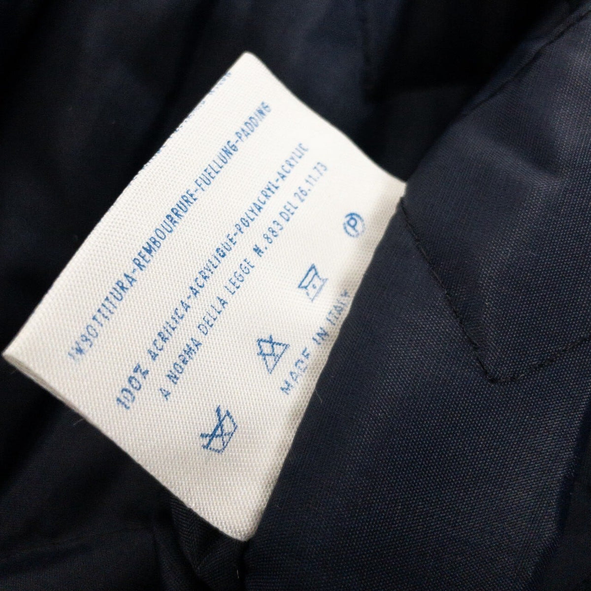 1970s "Italian Vintage" Navy Wool Check Sport Jacket, Dead Stock