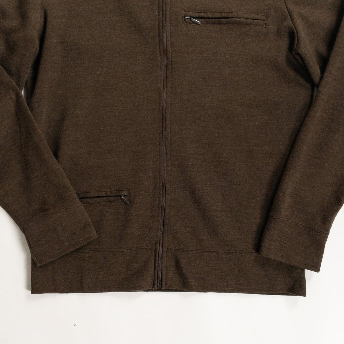 1980s-90s "French Vintage" Brown Acrylic Full Open Knit Jacket