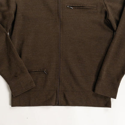 1980s-90s "French Vintage" Brown Acrylic Full Open Knit Jacket