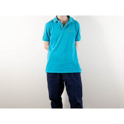 1980-90s "IZOD LACOSTE" Sky Blue Cotton S/S Polo Shirt, Size L