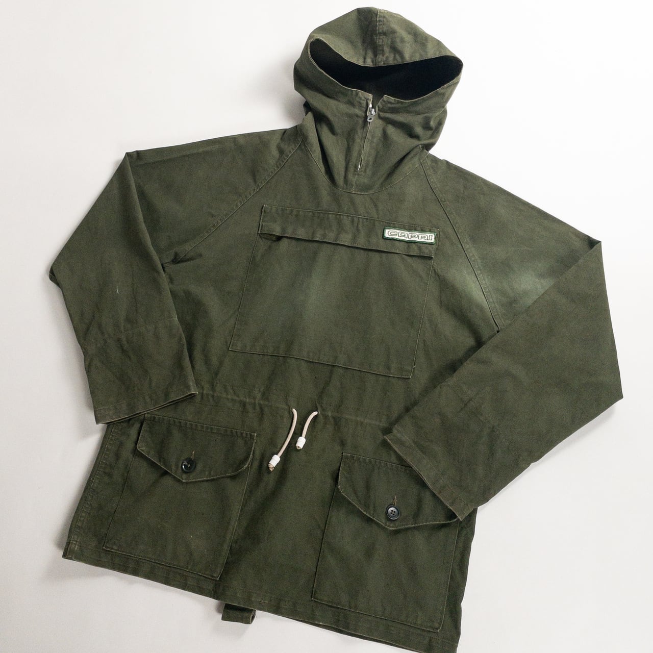 1950s "Euro Vintage" Olive Cotton Pullover Anorak Parka