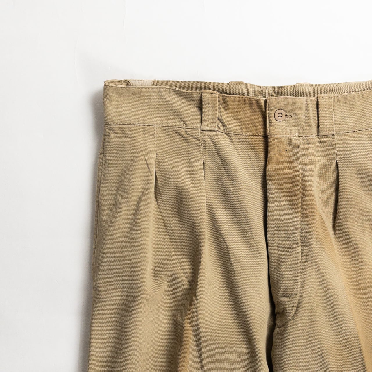 1950s "French Army" M52 Khaki Cotton Twill Chino Trousers