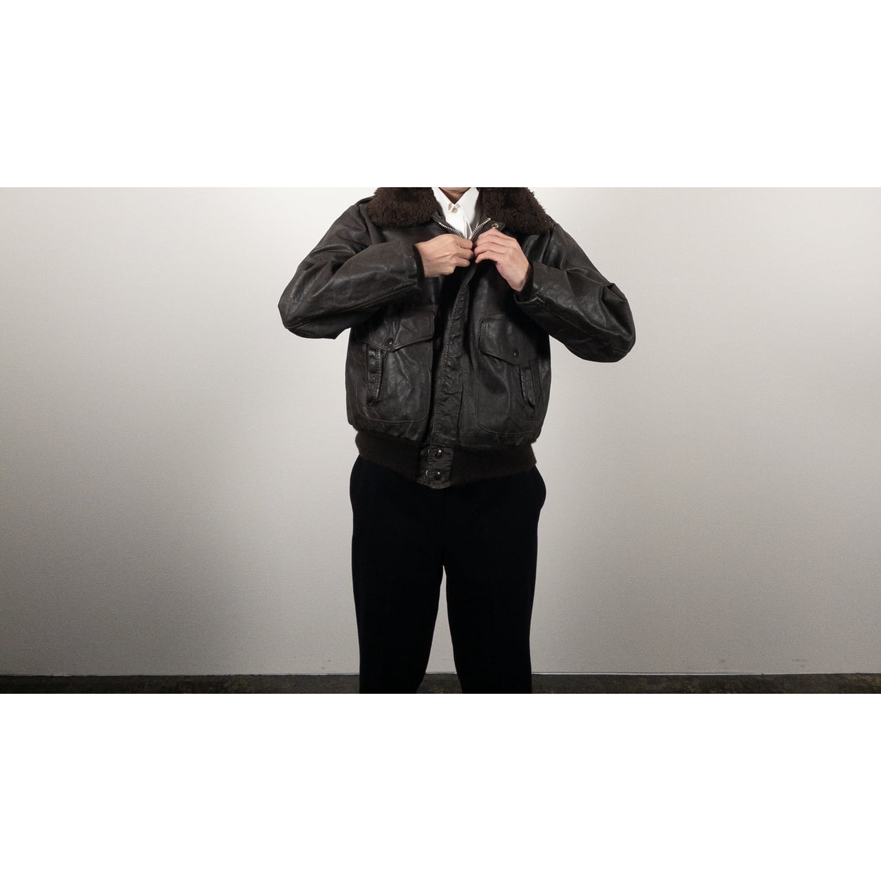 1970-80s "Made in USA" Brown Leather Boa Jacket