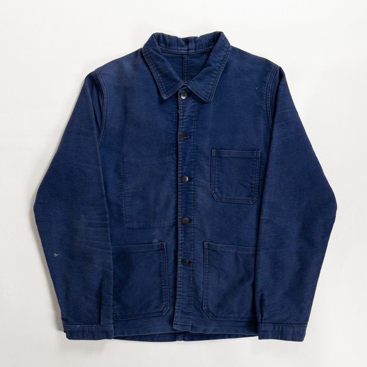 1970s "French Vintage" Blue Moleskin Work Jacket