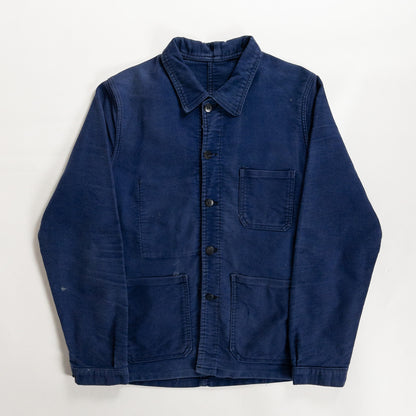 1970s "French Vintage" Blue Moleskin Work Jacket