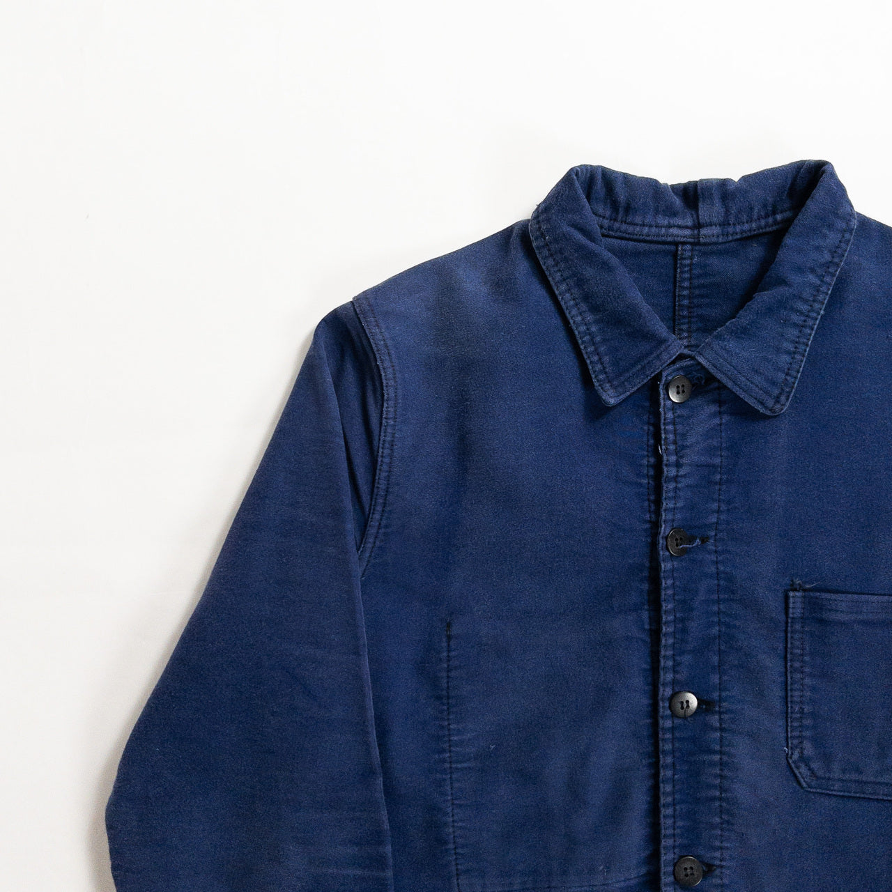 1970s "French Vintage" Blue Moleskin Work Jacket