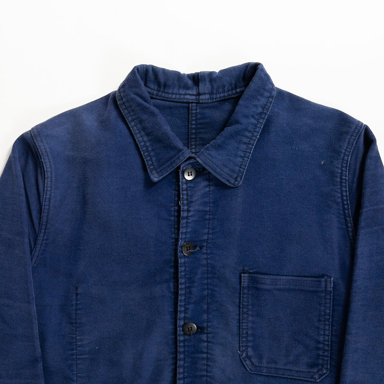 1970s "French Vintage" Blue Moleskin Work Jacket