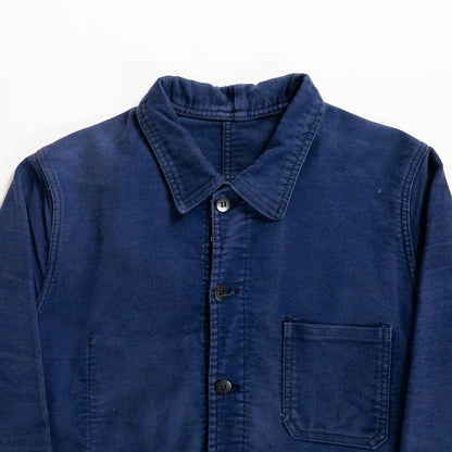 1970s "French Vintage" Blue Moleskin Work Jacket
