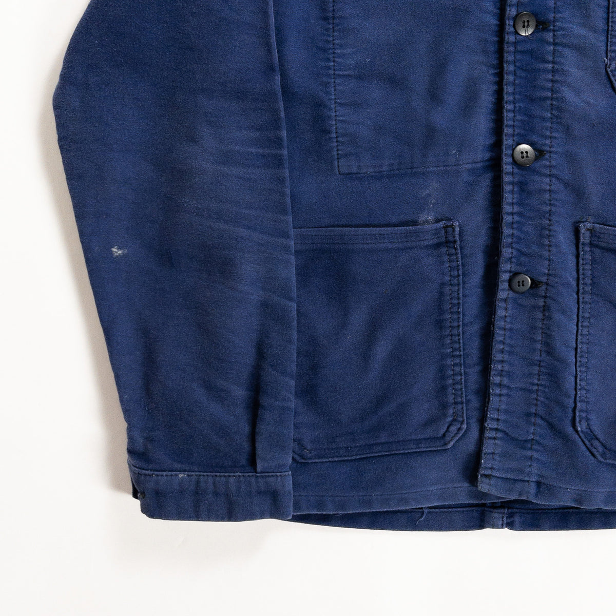 1970s "French Vintage" Blue Moleskin Work Jacket