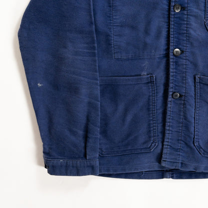 1970s "French Vintage" Blue Moleskin Work Jacket