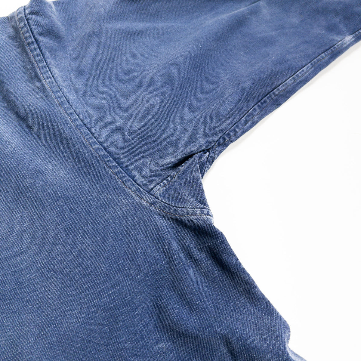 1950s "French Vintage" Blue Cotton Twill Gardener Smock