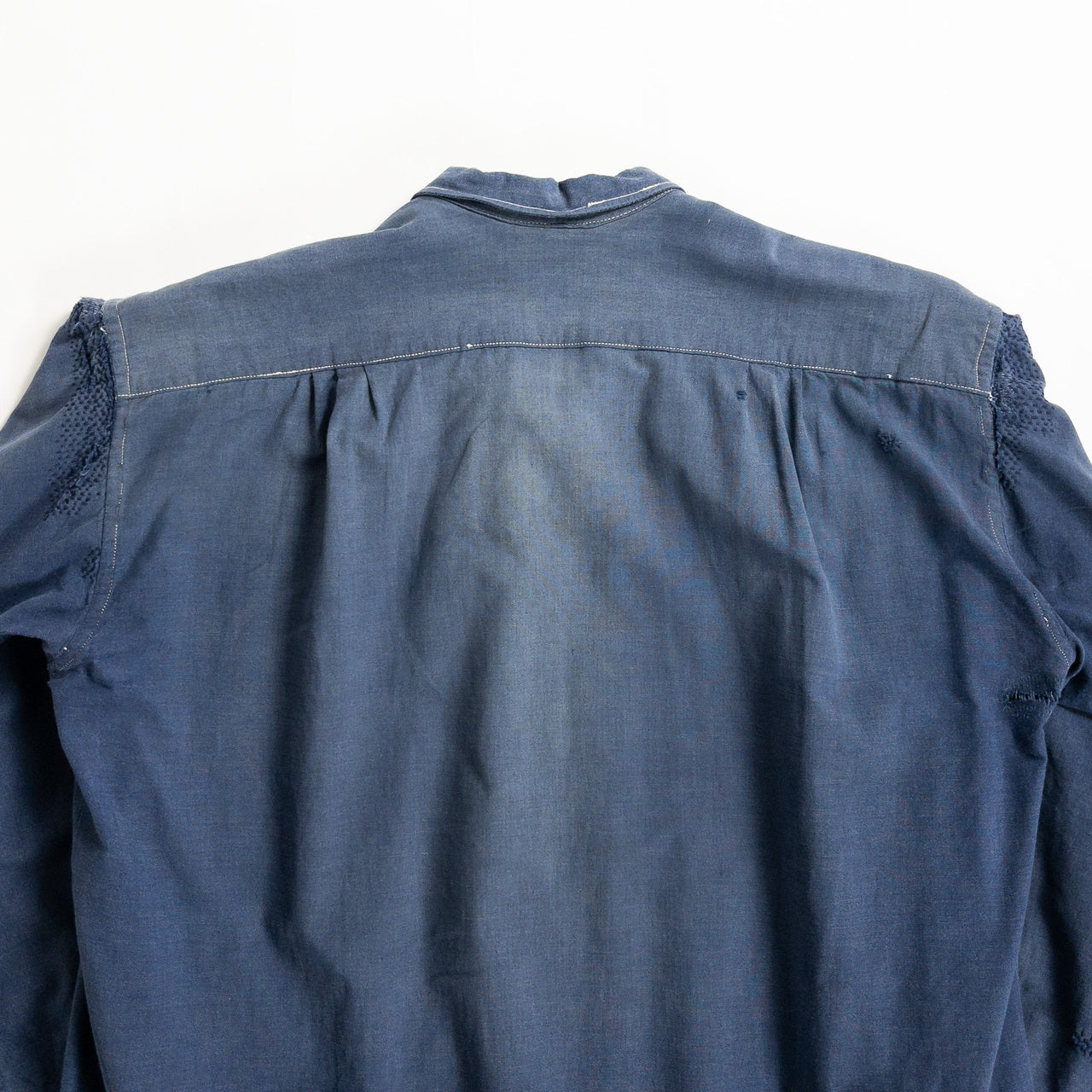 1940s "French Vintage" Blue Cotton Twill Grandpa Work Shirt