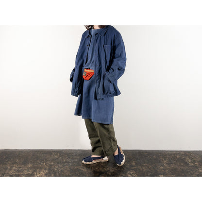 1950s "French Vintage" Blue Cotton Twill Gardener Smock