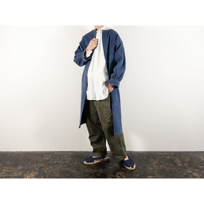 1950s "French Vintage" Blue Cotton Twill Gardener Smock